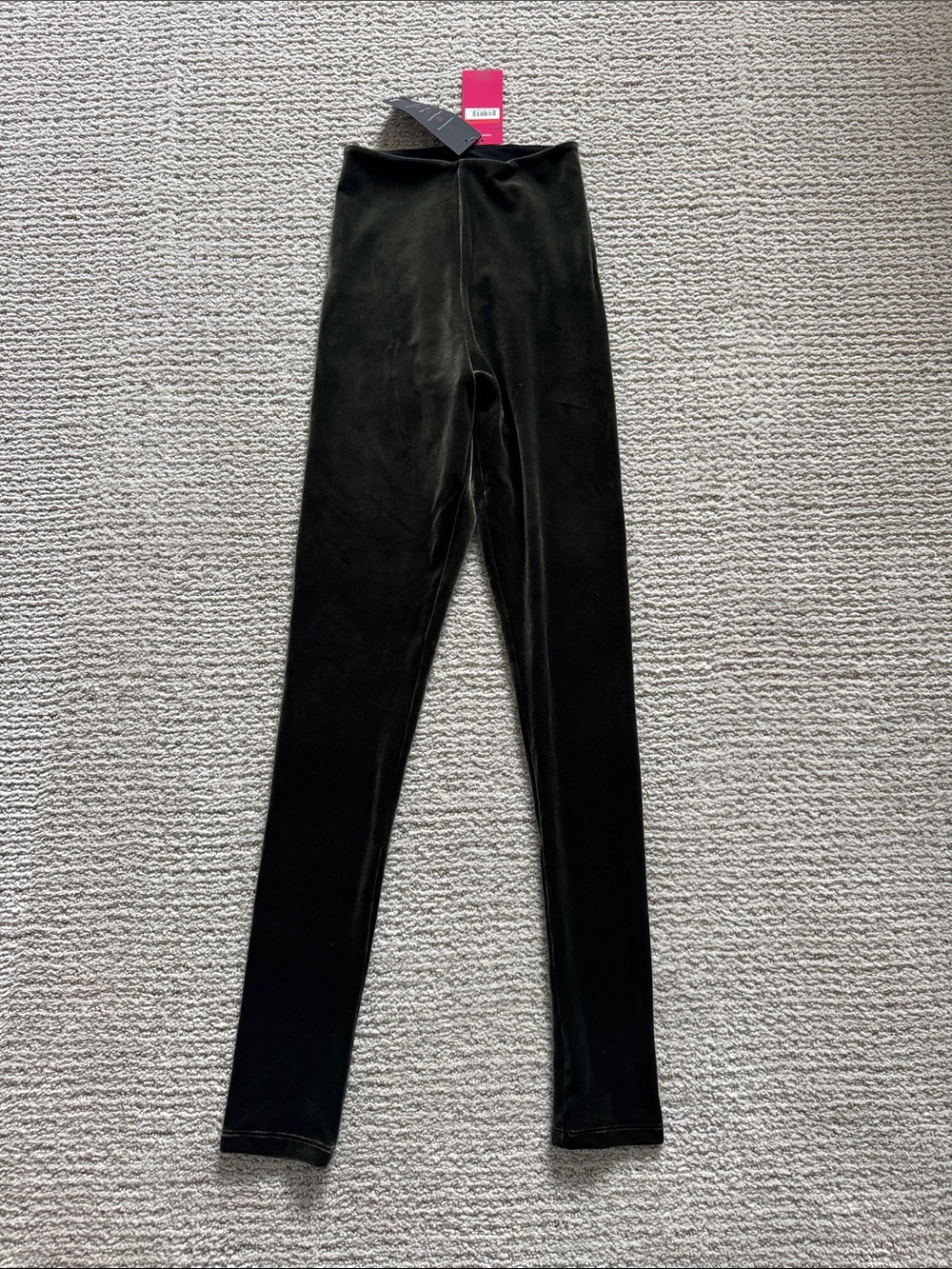 Commando Olive Green Velvet Leggings